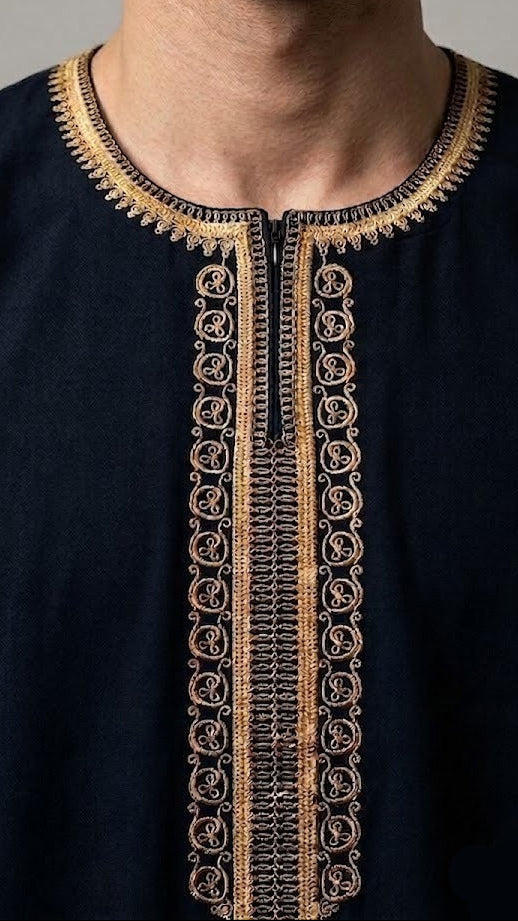 Qamis Bleu Nocturne